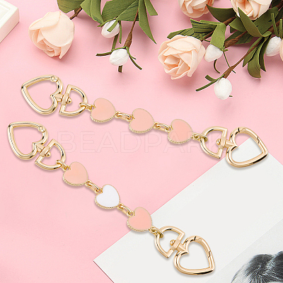 2Pcs 2 Colors Alloy Enamel Purse Strap Extenders PURS-BBC0001-07B-1