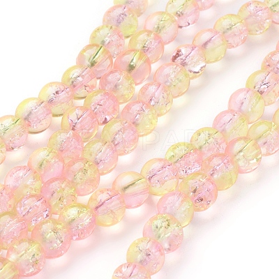 Spray Painted Crackle Glass Beads Strands X-CCG-Q002-6mm-03-1