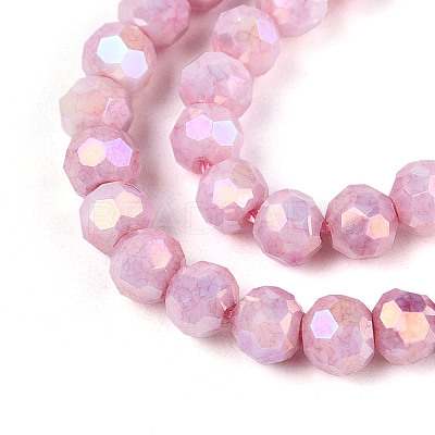 Anti-Tarnish Electroplate Glass Beads Strands X-EGLA-T021-4mm-15-02-1
