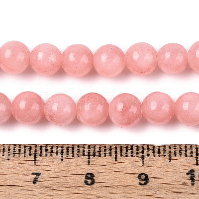 Dyed Natural Mashan Jade Round Beads Strands G-T139-6mm-67B-1