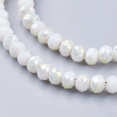 Electroplate Glass Faceted Rondelle Beads Strands EGLA-D020-4x3mm-05-1
