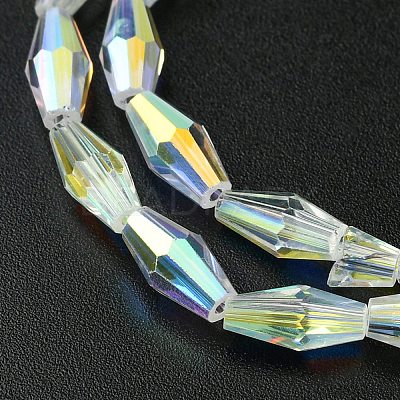Transparent Electroplate Glass Beads Strands GLAA-K064-05A-AB03-1