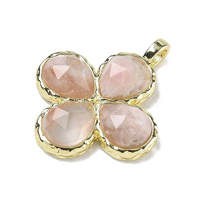 Natural Cherry Blossom Agate Faceted Pendants G-A308-01G-15-1