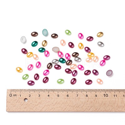 ABS Plastic Imitation Pearl Cabochons SACR-R755-8x6mm-ZM-1
