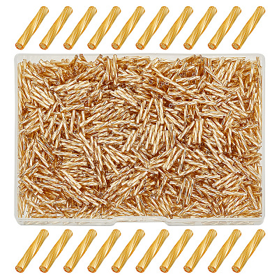 1000Pcs Glass Twisted Bugle Beads SEED-HY0001-12B-1