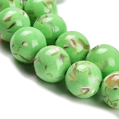 Assembled Synthetic Stone and Trochus Shell Beads Strands G-B128-08D-07-1