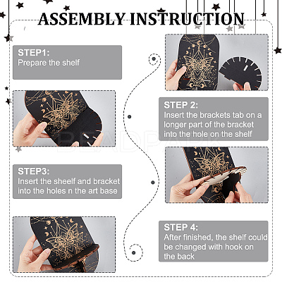 Wooden Wall-Mounted Small Crystal Display Shelf DIY-CN0002-25B-1