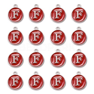 Platinum Plated Alloy Enamel Charms ENAM-S118-03F-P-1