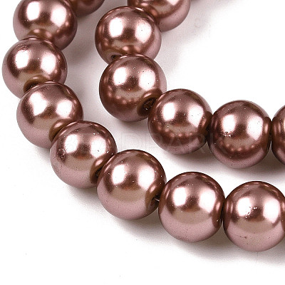 Baking Paint Pearlized Glass Pearl Round Bead Strands LS-HY-Q003-10mm-92-1