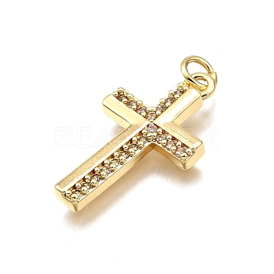 Brass Micro Pave Cubic Zirconia Pendants KK-Z100-42G-03-1