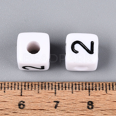 Opaque Acrylic European Large Hole Beads SACR-N020-01B-03-1