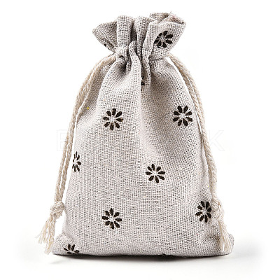 Polycotton(Polyester Cotton) Packing Pouches Drawstring Bags ABAG-T004-10x14-13-1