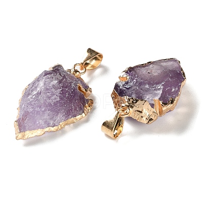 Raw Rough Natural Amethyst Pendants G-T073-23G-01-1
