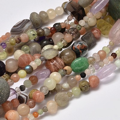 Nuggets Natural & Synthetic Mixed Stone Bead Strands X-G-M297-09-1