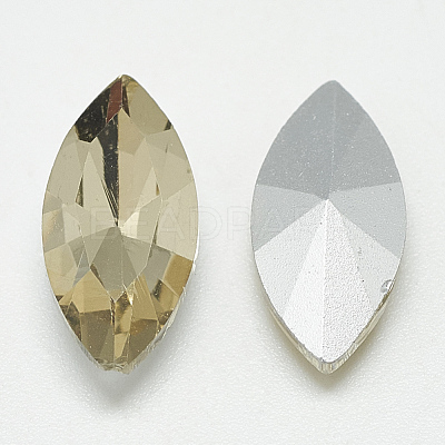 Pointed Back Glass Rhinestone Cabochons RGLA-T083-6x12mm-04-1