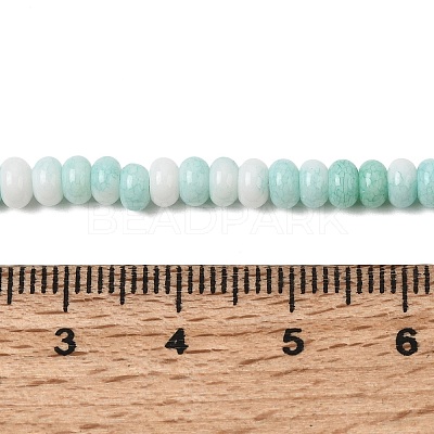 Cracked Opaque Glass Beads Strand GLAA-D306-A10-1