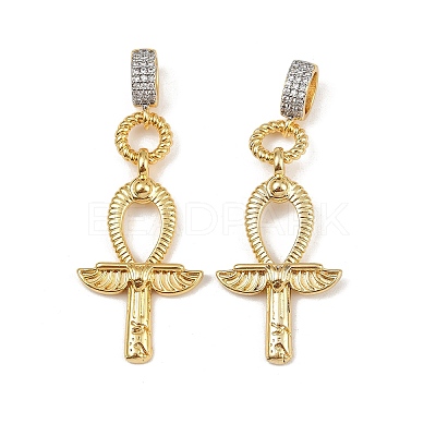 Brass Micro Pave Cubic Zirconia Pendants KK-H072-15B-G-1