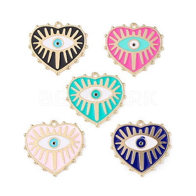 Rack Plating Alloy Enamel Pendants ENAM-K067-05F-1
