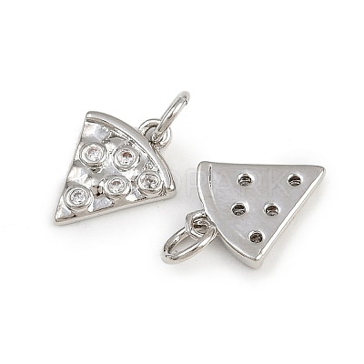 Brass Micro Pave Clear Cubic Zirconia Charms KK-A269-35P-1
