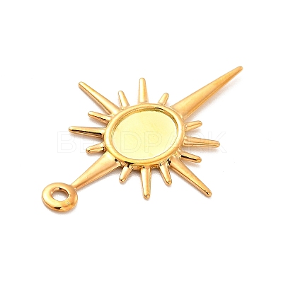 Rack Plating Brass Pendant Cabochon Settings LS-KK-E067-29G-1