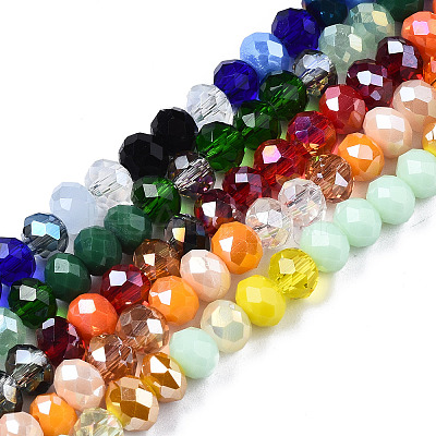 Electroplate Glass Beads Strands X-EGLA-N002-12J-1