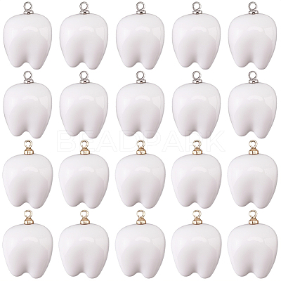 20Pcs 2 Colors Opaque Resin Pendants RESI-SC0006-94-1