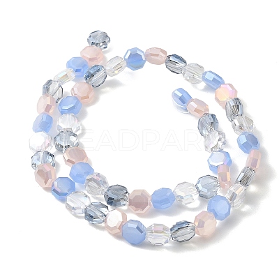Electroplated Glass Beads Strands EGLA-A048-01A-08-1