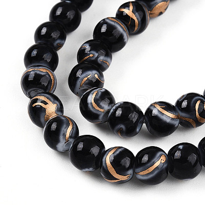 Baking Paint Glass Beads Strands DGLA-N010-6mm-10-1