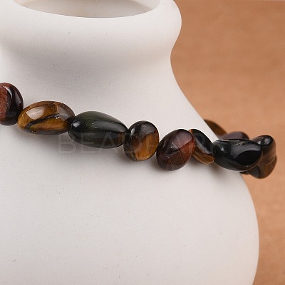 Natural Tiger Eye Bead Stretch Bracelets BJEW-K213-04-1