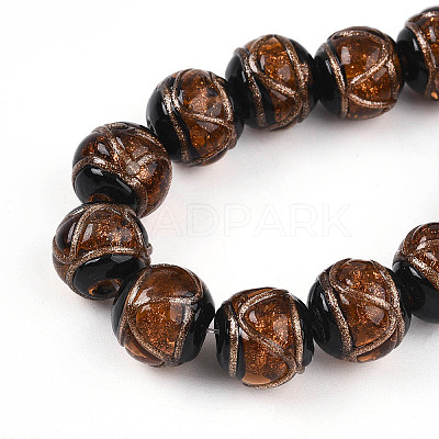 Handmade Gold Sand Lampwork Beads LAMP-N026-01A-1