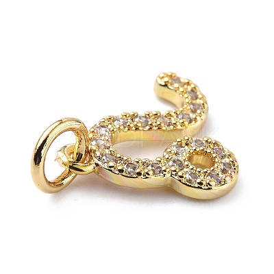Brass Micro Pave Cubic Zirconia Charms ZIRC-F131-16G-06-1