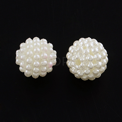 ABS Plastic Imitation Pearl Beads X-MACR-R553-12mm-04-1