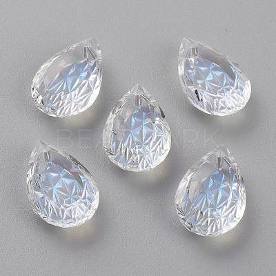 Embossed Glass Rhinestone Pendants GLAA-J101-05B-001MO-1