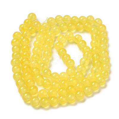 Baking Paint Imitation Jade Glass Round Bead Strands X-DGLA-Q021-8mm-24-1