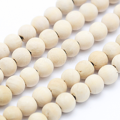 Natural Wood Beads Strands WOOD-P011-07-8mm-1