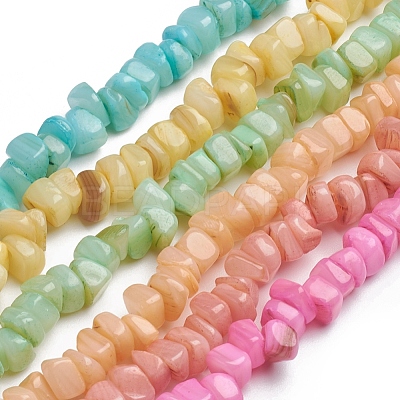 Shell Beads Strands BSHE-G026-02-1