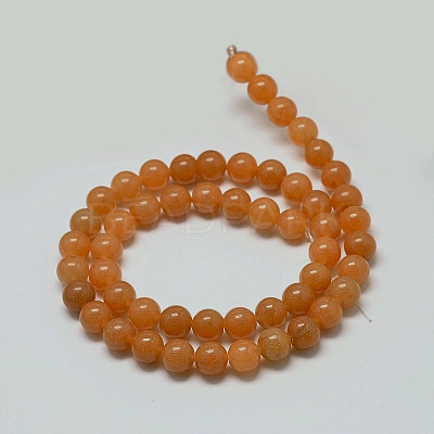 Natural Red Aventurine Stone Round Bead Strands G-P075-49-6mm-1
