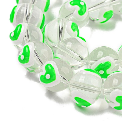 Transparent Glass with Enamel  Beads GLAA-N0028-04A-1