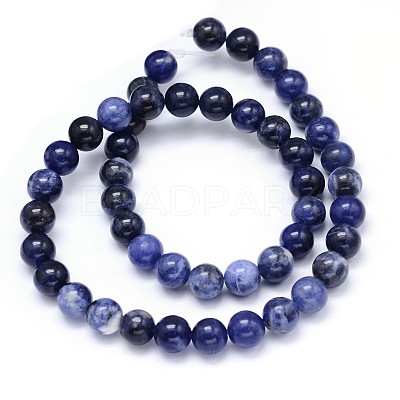 Round Natural Sodalite Beads Strands X-G-F222-39-8mm-1
