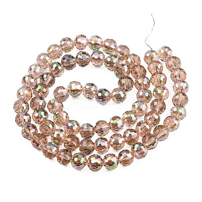 Electroplate Transparent Glass Beads Strands X-EGLA-N002-46-H03-1