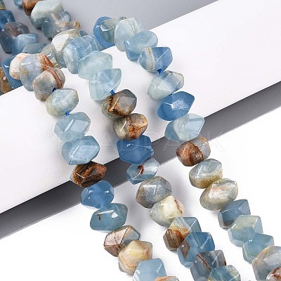 Natural Blue Calcite Beads Strands G-N327-05-29-1