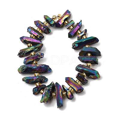 Electroplate Natural Quartz Crystal Beads Strands G-F800-B13-1