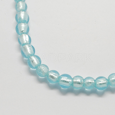 Handmade Silver Foil Glass Beads FOIL-R054-5-1
