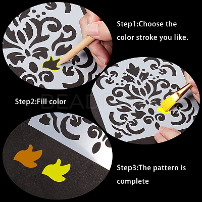 1Pc Plastic Reusable Drawing Painting Stencils Templates DIY-DJ0001-09C-1