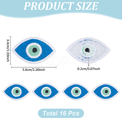 16Pcs Computerized Embroidery Cloth Iron on/Sew on Patches DIY-MA0006-78-1