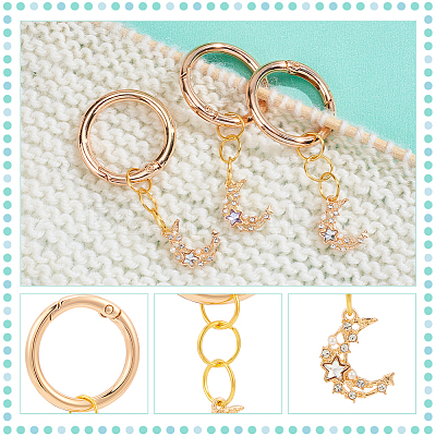 Alloy Cubic Zirconia Crescent Moon Shoe Charms PALLOY-AB00006-1