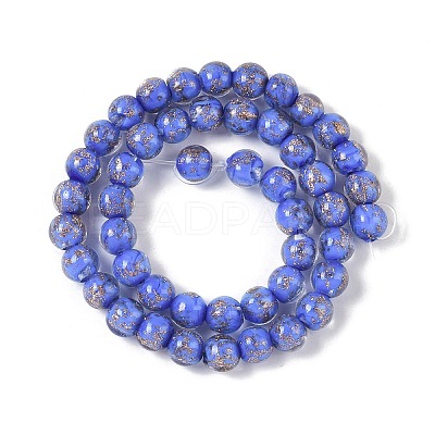 Handmade Gold Sand Lampwork Beads X-LAMP-Z009-01O-1