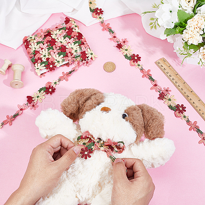 5 Yards Polyester Embroidery Lace Trim OCOR-NB0002-37-1