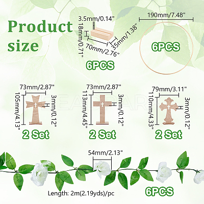 Cross Wooden Photo Holder Table Decoration DIY Making Kit DIY-GA0006-70-1