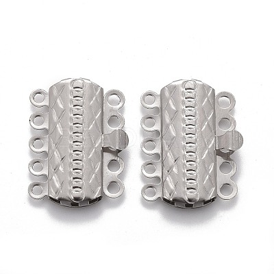 Tarnish Resistant 304 Stainless Steel Box Clasps STAS-P249-03P-1